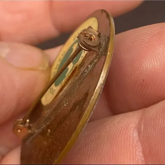 Ladies vintage handmade enameled Christmas tree copper broach - Picture 6 of 7